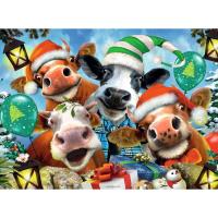 Selfies We Wish Moo a Merry Christmas 500pc Jigsaw Puzzle Extra Image 1 Preview